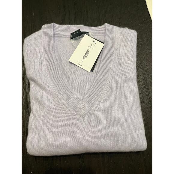 100% Cashmere NEW Bloomingdales Blue V-Neck Sz Med Sweater - Picture 8 of 9
